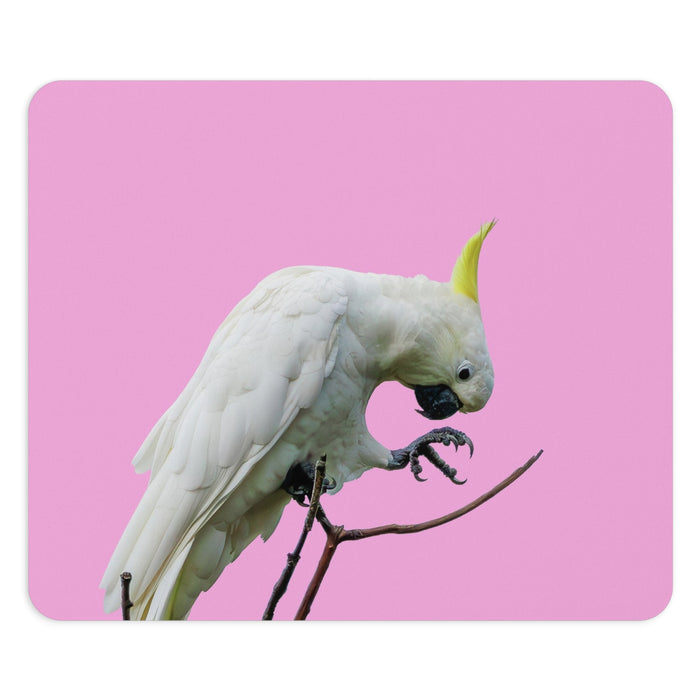 Cockatoo Pink Mouse Pad — Australian Wildlife Tropical Bird Desk Accessory