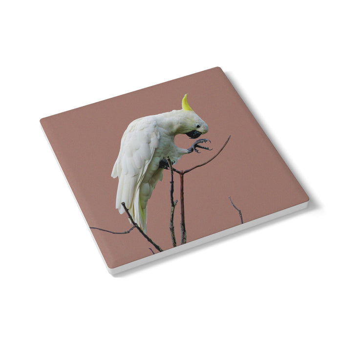 Ceramic Coaster Cockatoo Mocha