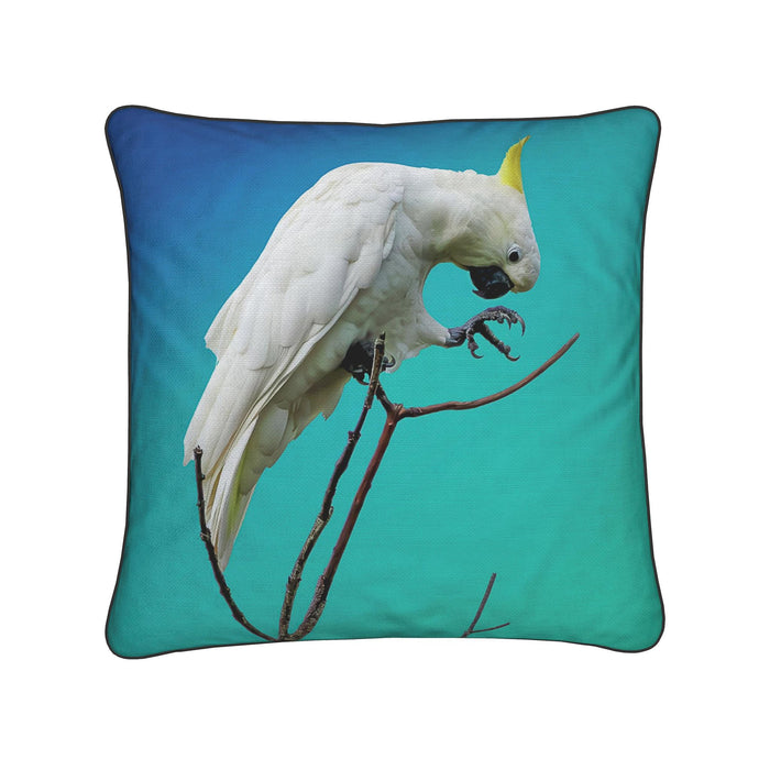 Premium Cushion Cockatoo Blue Green (feather insert)