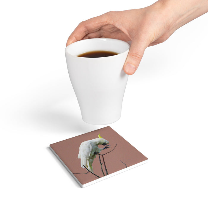 Ceramic Coaster Cockatoo Mocha